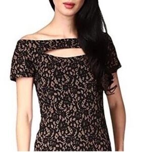 Michael Kors Tan and Black Lace Fabric